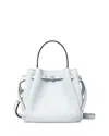 Tory Burch Romy Leather Bucket Bag In White