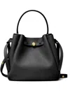 Tory Burch Romy Leather Bucket Bag In Black