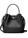 Tory Burch Bucket Bag With Top Handle And Gold-tone Hardware In Black