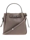 Tory Burch Small Romy Leather Bucket Bag In Gray