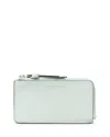 Tory Burch Romy Leather Zip Card Case In Green
