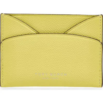Tory Burch Romy Leather Card Case In Yellow