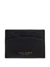 Tory Burch Womens Black Romy Flat Foil-print Leather Card Holder In Black