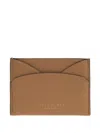 Tory Burch Romy Leather Card Holder In Brown