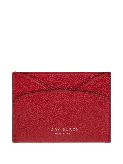 Tory Burch Romy Leather Card Holder In Red