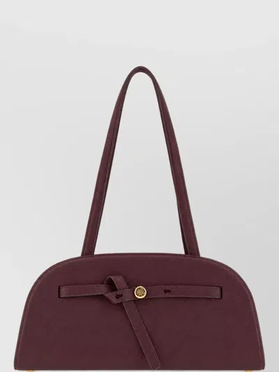 Tory Burch Romy Leather Clutch Bag In Burgundy