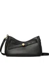 Tory Burch Romy Black Shoulder Bag With Removable Shoulder Strap And Logo Plaque On The Front In Leather Woman In Black