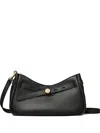 Tory Burch Romy Black Shoulder Bag With Removable Shoulder Strap And Logo Plaque On The Front In Leather Woman In Black