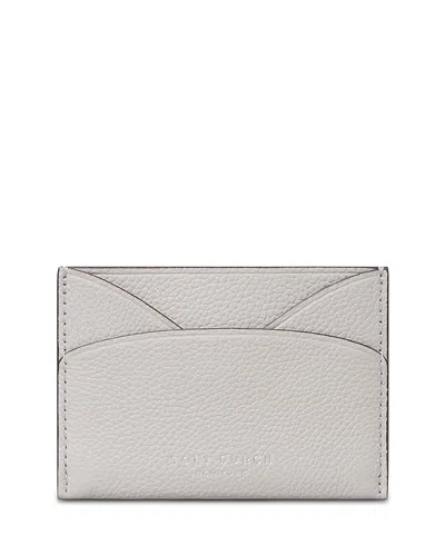 Tory Burch Romy Leather Flat Card Case In Gray