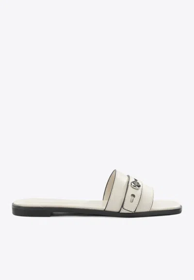 TORY BURCH ROMY LEATHER FLAT SANDALS