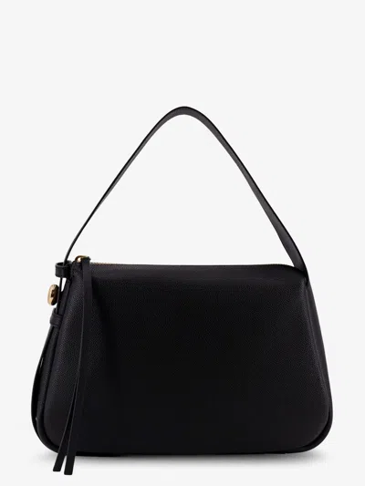Tory Burch Romy Leather Shoulder Bag In Black