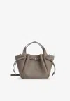 Tory Burch Romy Leather Shoulder Bag In Gray