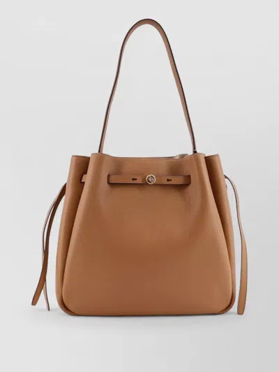 Tory Burch Romy Leather Shoulder Bag Top Handle In Brown