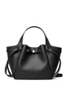 Tory Burch Romy Leather Tote Bag In Black