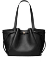 Tory Burch Tote Bag With Double Handles And Gold-tone Hardware In Black