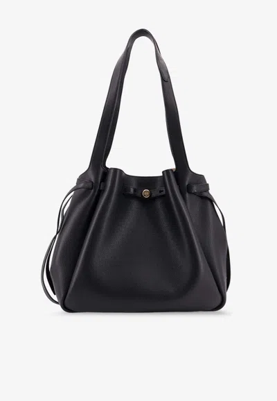 Tory Burch Romy Leather Tote Bag In Black