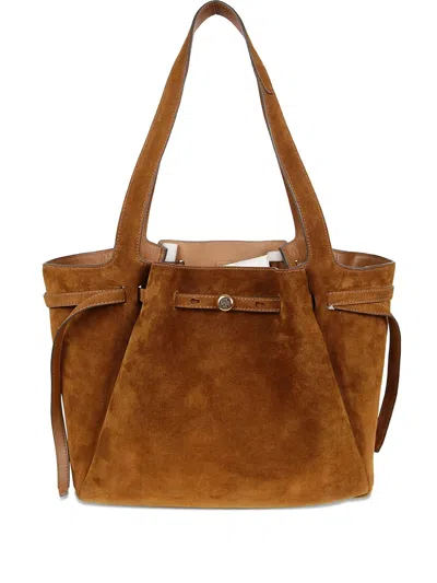 Tory Burch Romy Leather Tote Bag In Brown