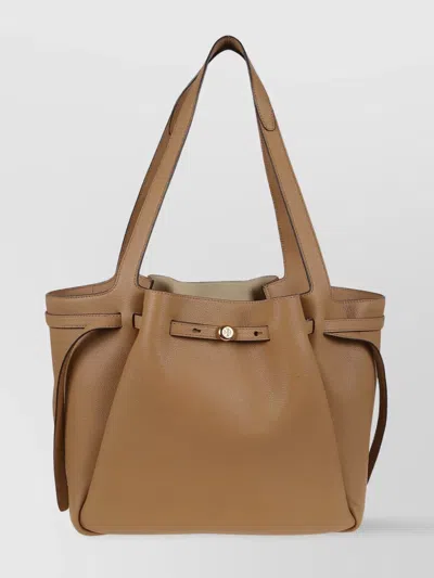 Tory Burch Romy Leather Tote Bag In Brown