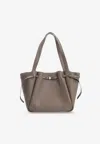 Tory Burch Romy Leather Tote Bag In Neutral