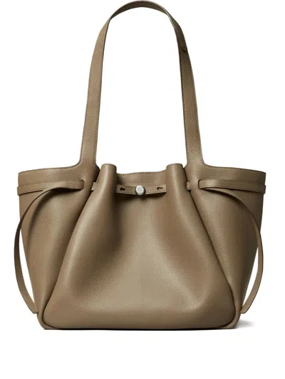 Tory Burch Romy Large Leather Tote Bag In Brown