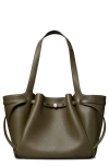 Tory Burch Romy Leather Tote In Leccio