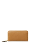 Tory Burch Romy Leather Zip Around Continental Wallet In Brown