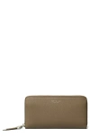 Tory Burch Romy Leather Zip Around Continental Wallet In Brown
