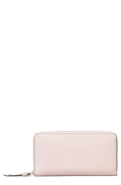 Tory Burch Romy Leather Zip Around Continental Wallet In Pink