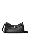 Tory Burch Romy Leather Zip Top Crossbody In Black