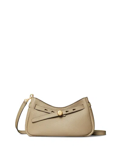 Tory Burch Romy Leather Zip Top Crossbody In Neutral