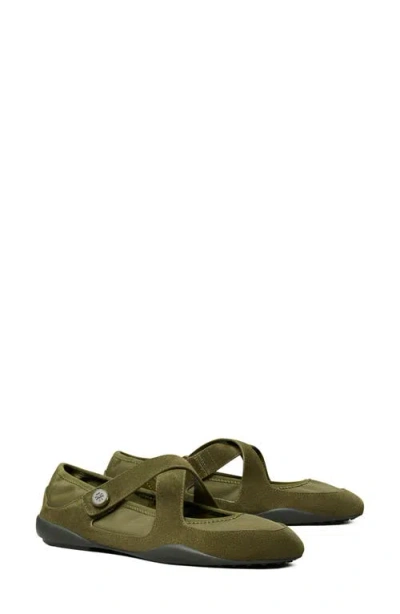 Tory Burch Romy Mary Jane Flat In Green