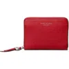 Tory Burch Romy Medium Leather Zip Wallet In Red