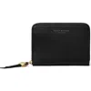 Tory Burch Romy Medium Leather Zip Wallet In Black