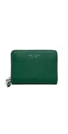 Tory Burch Romy Medium Zip Around Wallet Dark Kale