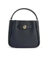 Tory Burch 'romy' Mini Bucket Bag In Black Lear In Black