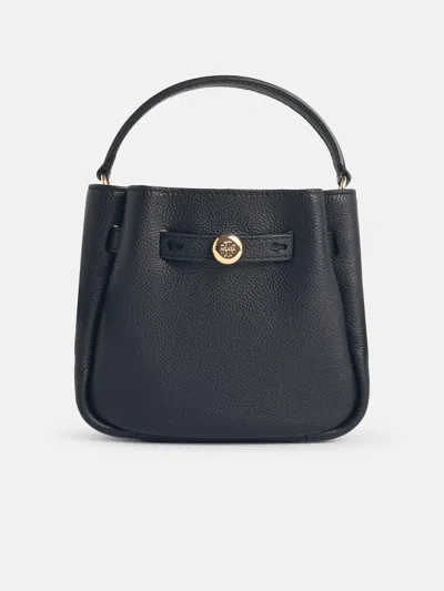 Tory Burch 'romy' Mini Bucket Bag In Black Leather