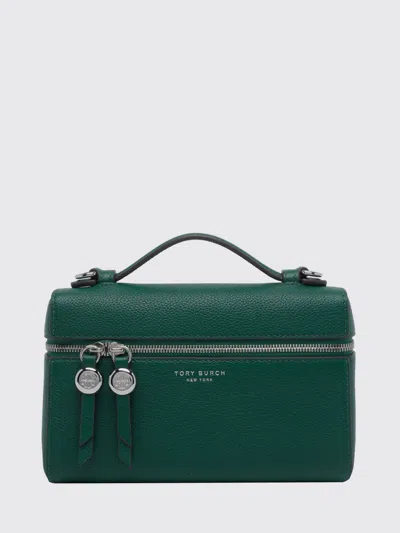 Tory Burch Romy Mini Grained Leather Handbag With Double Zip In Green