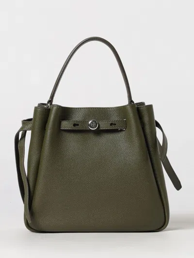 Tory Burch Romy Mini Handbag In Pebbled Leather With A Flared Shape In Brown