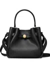 Tory Burch Romy Mini Leather Bucket Bag In Black