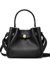Tory Burch Romy Mini Leather Bucket Bag In Black
