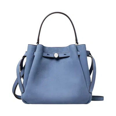 Pre-owned Tory Burch Romy Nubuck Bucket Bag 'soft Blue' | Women's Size Onesize