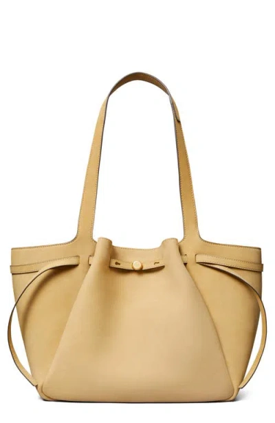 Tory Burch Romy Nubuck Leather Tote In Wheat