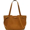 Tory Burch Romy Pebble Leather Bucket Bag In Brown