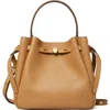 Tory Burch Romy Pebble Leather Bucket Bag In Tiramisu