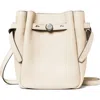 Tory Burch Romy Pebble Leather Phone Crossbody Bag In Light Cream