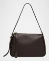 Tory Burch Romy Pebbled Leather Shoulder Bag In Black