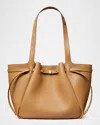 Tory Burch Romy Pebbled Leather Tote Bag In Tiramisu