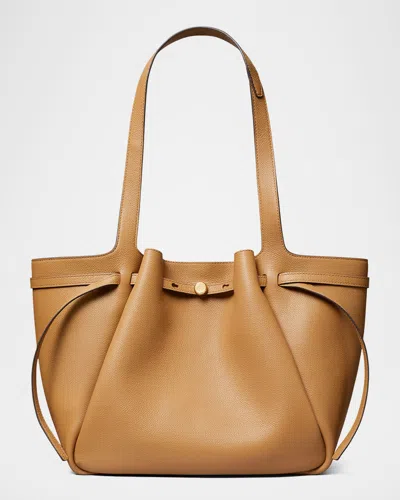 Tory Burch Romy Pebbled Leather Tote Bag In Tiramisu