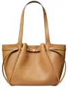 Tory Burch Romy Pebbled Leather Tote Shoulder Bag In Neutral