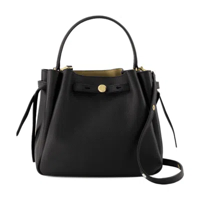 Tory Burch Romy Pebbled Purse In Black